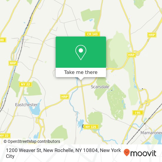 Mapa de 1200 Weaver St, New Rochelle, NY 10804