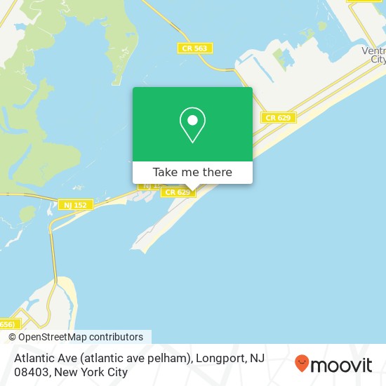 Mapa de Atlantic Ave (atlantic ave pelham), Longport, NJ 08403