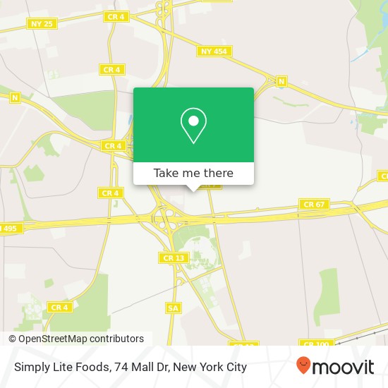 Mapa de Simply Lite Foods, 74 Mall Dr