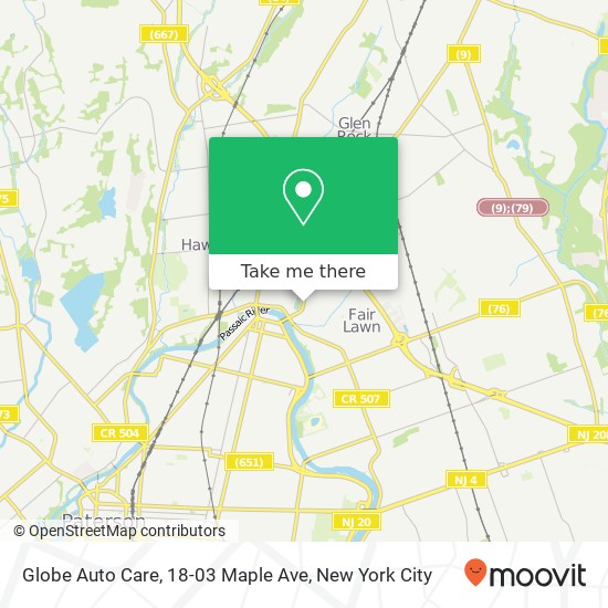 Mapa de Globe Auto Care, 18-03 Maple Ave