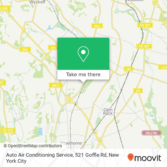 Auto Air Conditioning Service, 521 Goffle Rd map