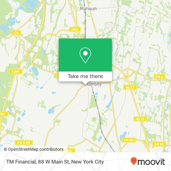 Mapa de TM Financial, 88 W Main St