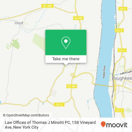 Mapa de Law Offices of Thomas J Minotti PC, 158 Vineyard Ave