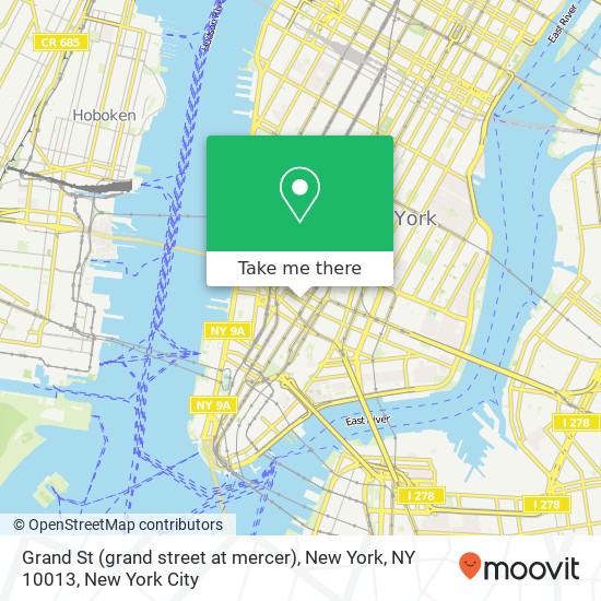 Mapa de Grand St (grand street at mercer), New York, NY 10013