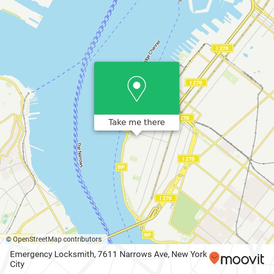Mapa de Emergency Locksmith, 7611 Narrows Ave