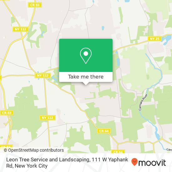 Leon Tree Service and Landscaping, 111 W Yaphank Rd map