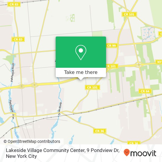 Mapa de Lakeside Village Community Center, 9 Pondview Dr