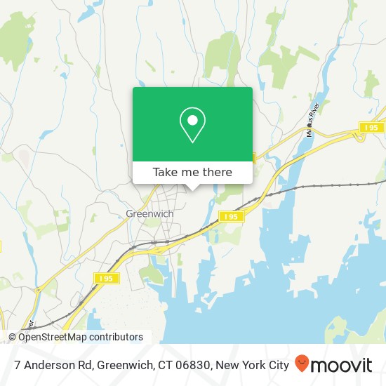 Mapa de 7 Anderson Rd, Greenwich, CT 06830