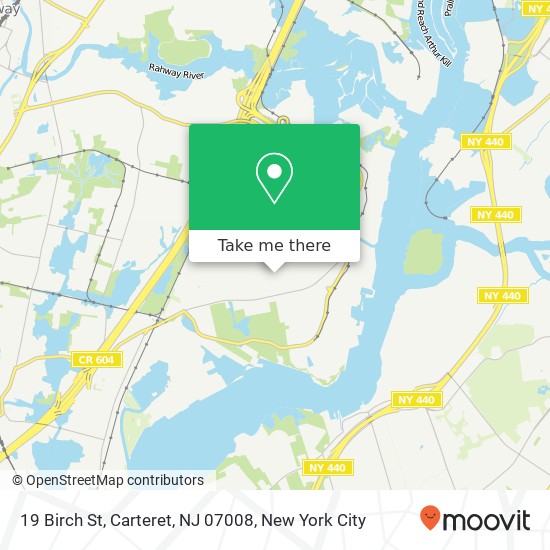 Mapa de 19 Birch St, Carteret, NJ 07008