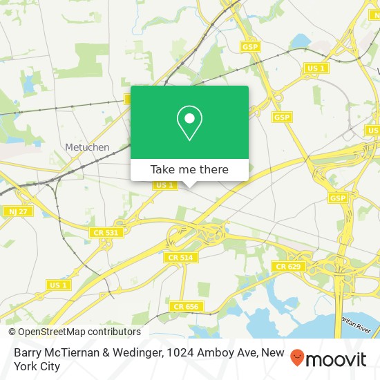 Mapa de Barry McTiernan & Wedinger, 1024 Amboy Ave