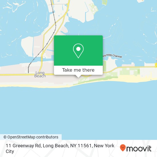 Mapa de 11 Greenway Rd, Long Beach, NY 11561