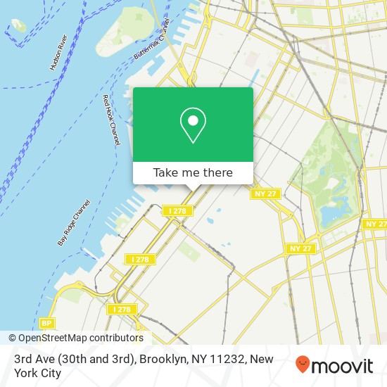 Mapa de 3rd Ave (30th and 3rd), Brooklyn, NY 11232