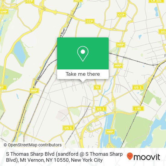 Mapa de S Thomas Sharp Blvd (sandford @ S Thomas Sharp Blvd), Mt Vernon, NY 10550