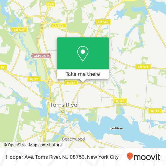 Hooper Ave, Toms River, NJ 08753 map