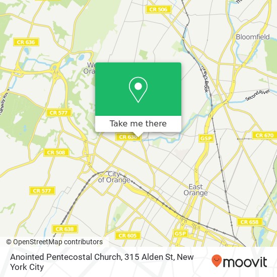 Anointed Pentecostal Church, 315 Alden St map