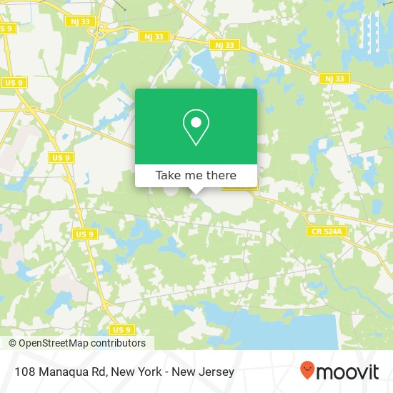 Mapa de 108 Manaqua Rd, Freehold, NJ 07728