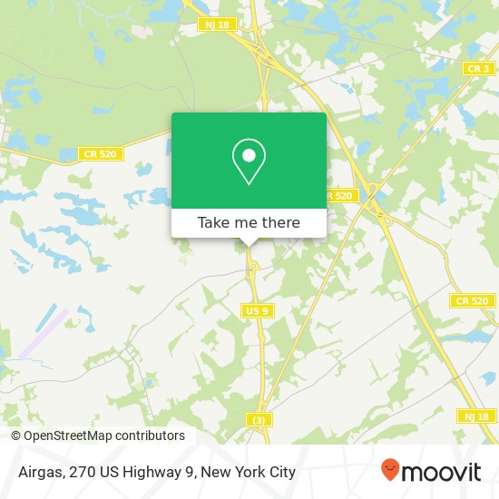 Mapa de Airgas, 270 US Highway 9