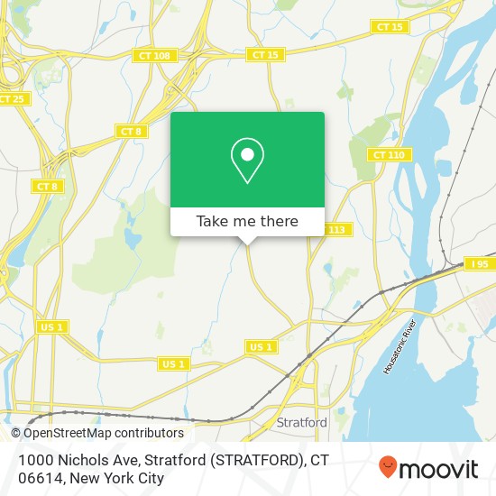 Mapa de 1000 Nichols Ave, Stratford (STRATFORD), CT 06614