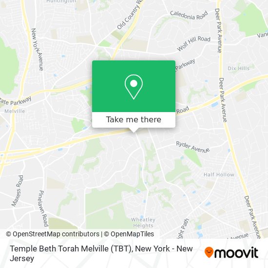 Mapa de Temple Beth Torah Melville (TBT)