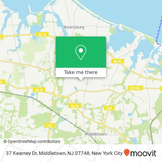 Mapa de 37 Kearney Dr, Middletown, NJ 07748