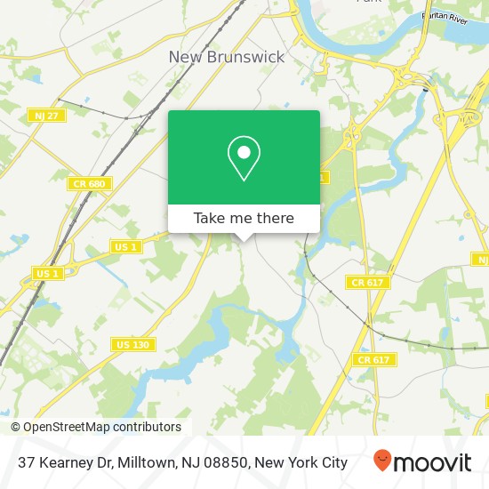 Mapa de 37 Kearney Dr, Milltown, NJ 08850