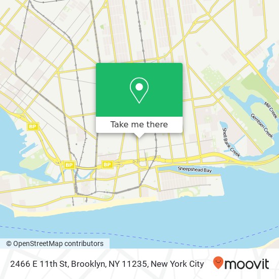 Mapa de 2466 E 11th St, Brooklyn, NY 11235