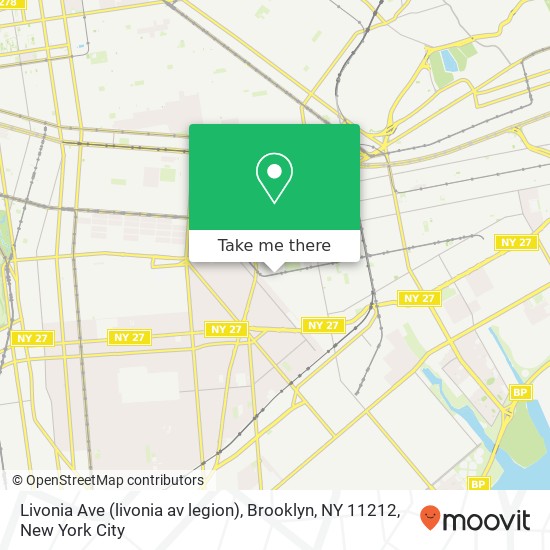 Livonia Ave (livonia av legion), Brooklyn, NY 11212 map