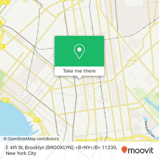 E 4th St, Brooklyn (BROOKLYN), <B>NY< / B> 11230 map