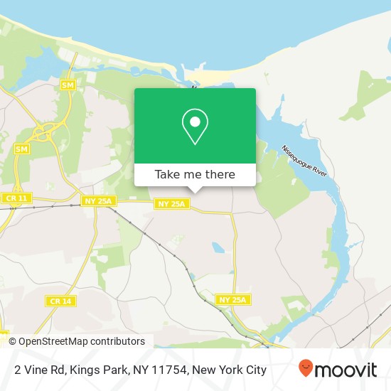 Mapa de 2 Vine Rd, Kings Park, NY 11754