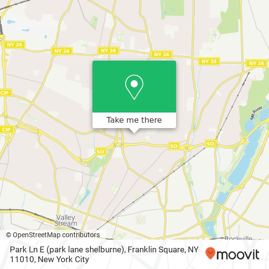 Mapa de Park Ln E (park lane shelburne), Franklin Square, NY 11010