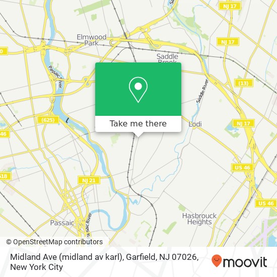 Midland Ave (midland av karl), Garfield, NJ 07026 map