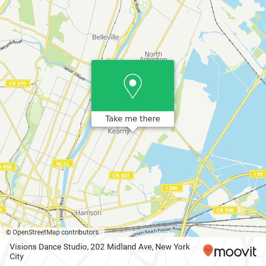 Visions Dance Studio, 202 Midland Ave map