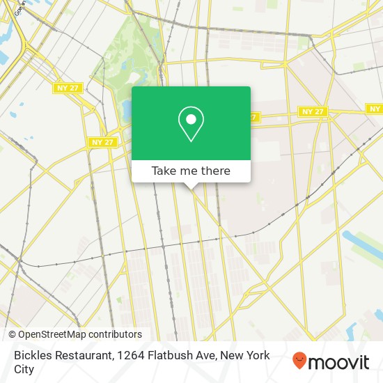 Bickles Restaurant, 1264 Flatbush Ave map
