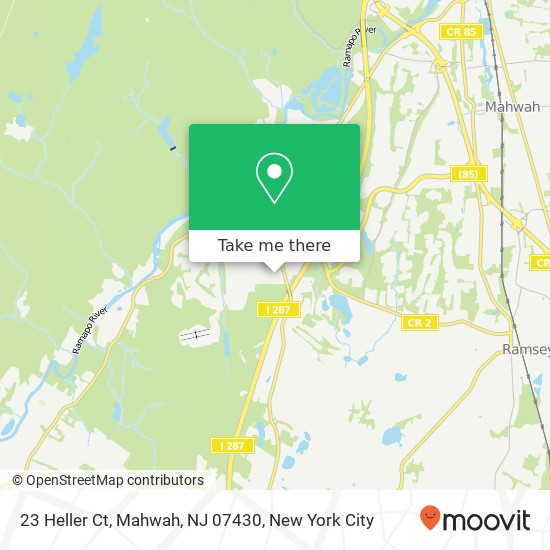 Mapa de 23 Heller Ct, Mahwah, NJ 07430