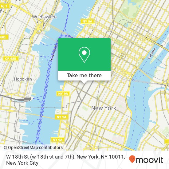 Mapa de W 18th St (w 18th st and 7th), New York, NY 10011