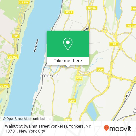 Mapa de Walnut St (walnut street yonkers), Yonkers, NY 10701