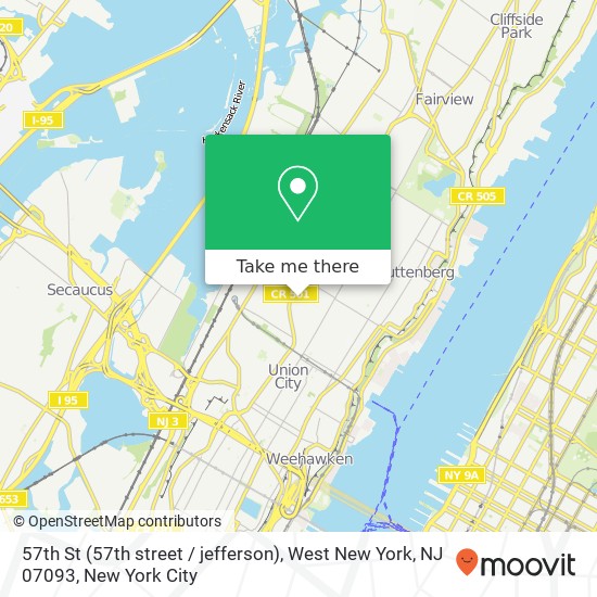57th St (57th street / jefferson), West New York, NJ 07093 map