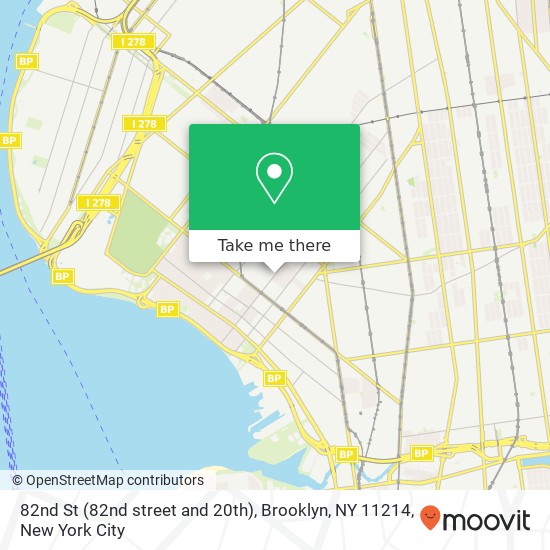 Mapa de 82nd St (82nd street and 20th), Brooklyn, NY 11214