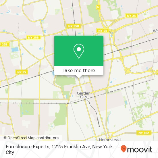 Mapa de Foreclosure Experts, 1225 Franklin Ave