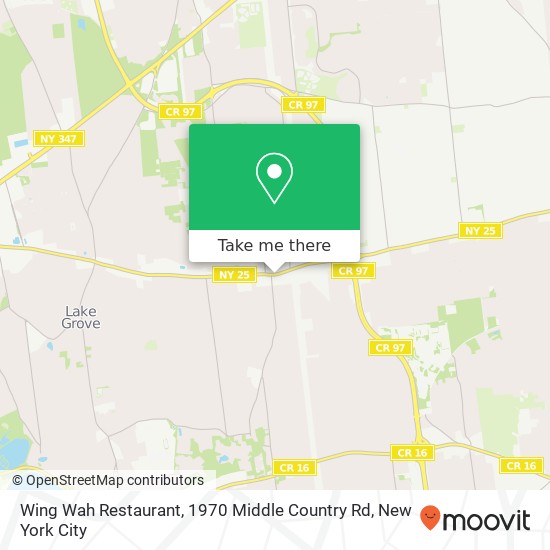 Wing Wah Restaurant, 1970 Middle Country Rd map