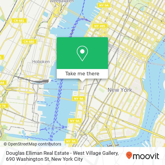 Mapa de Douglas Elliman Real Estate - West Village Gallery, 690 Washington St