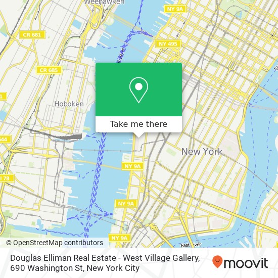 Douglas Elliman Real Estate - West Village Gallery, 690 Washington St map