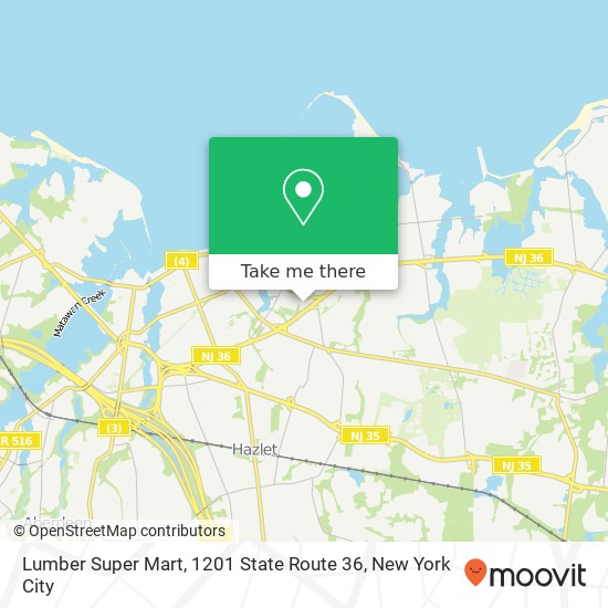 Mapa de Lumber Super Mart, 1201 State Route 36