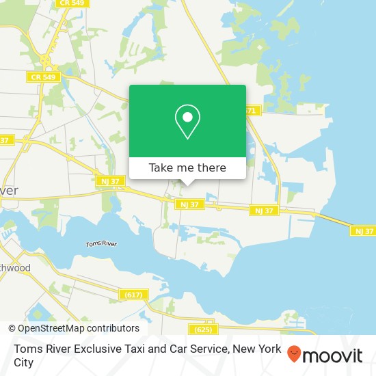 Mapa de Toms River Exclusive Taxi and Car Service