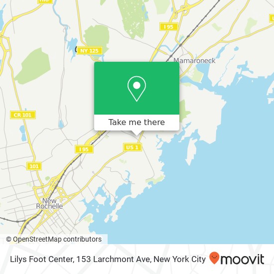 Mapa de Lilys Foot Center, 153 Larchmont Ave