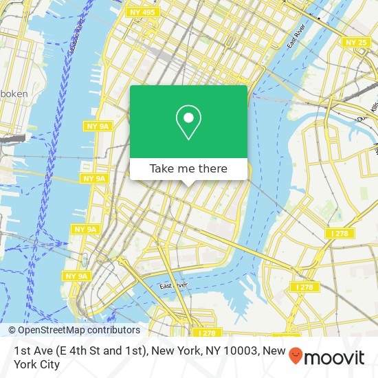 Mapa de 1st Ave (E 4th St and 1st), New York, NY 10003