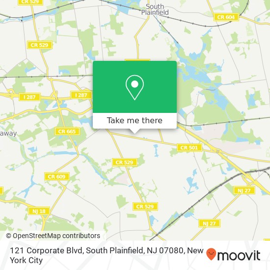 121 Corporate Blvd, South Plainfield, NJ 07080 map