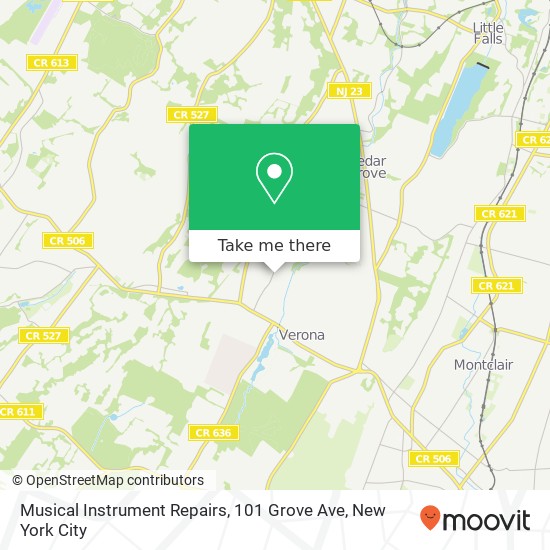 Musical Instrument Repairs, 101 Grove Ave map