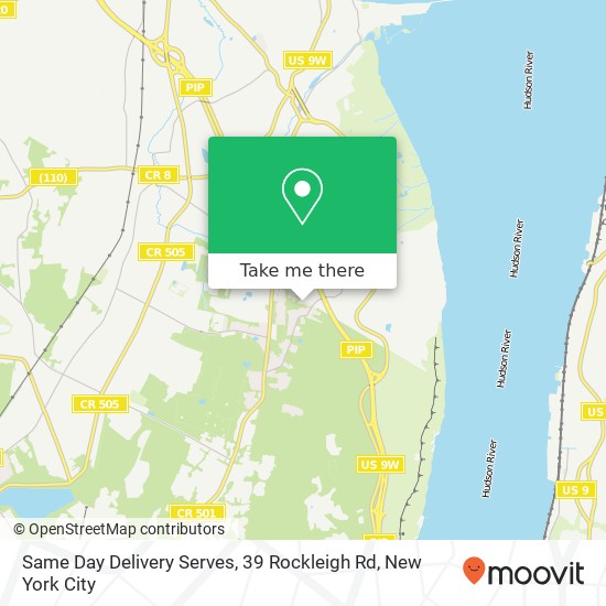 Same Day Delivery Serves, 39 Rockleigh Rd map
