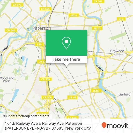 161,E Railway Ave E Railway Ave, Paterson (PATERSON), <B>NJ< / B> 07503 map